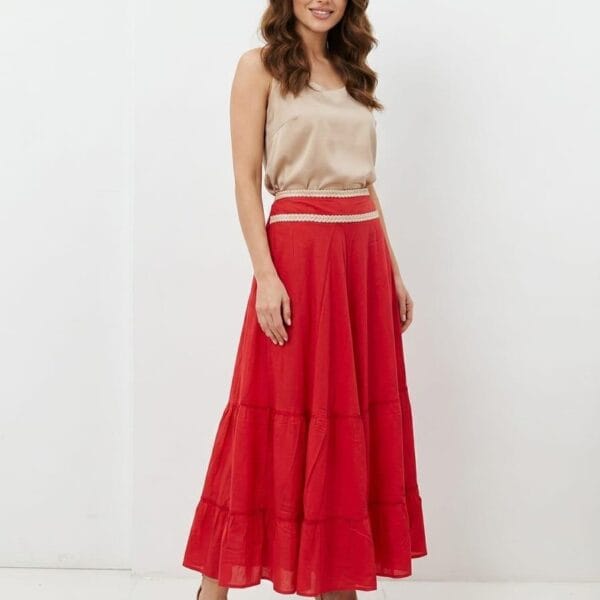 Scarlet Boho Tiered Maxi Skirt
