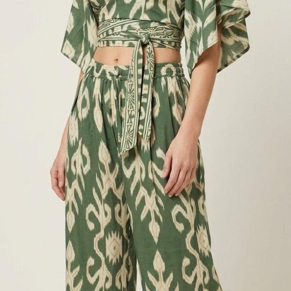 Jungle Ikat Kimono Two-Piece Set