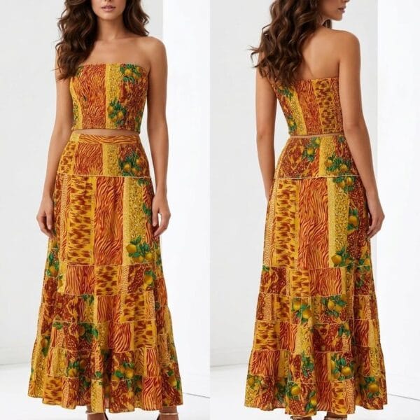 Citrus Patchwork Two-Piece Set