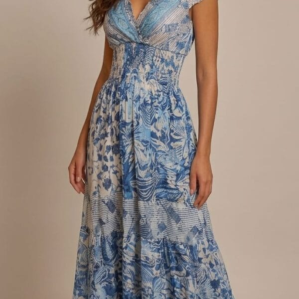 Sage Willow Ruffle Sleeve Maxi Dress