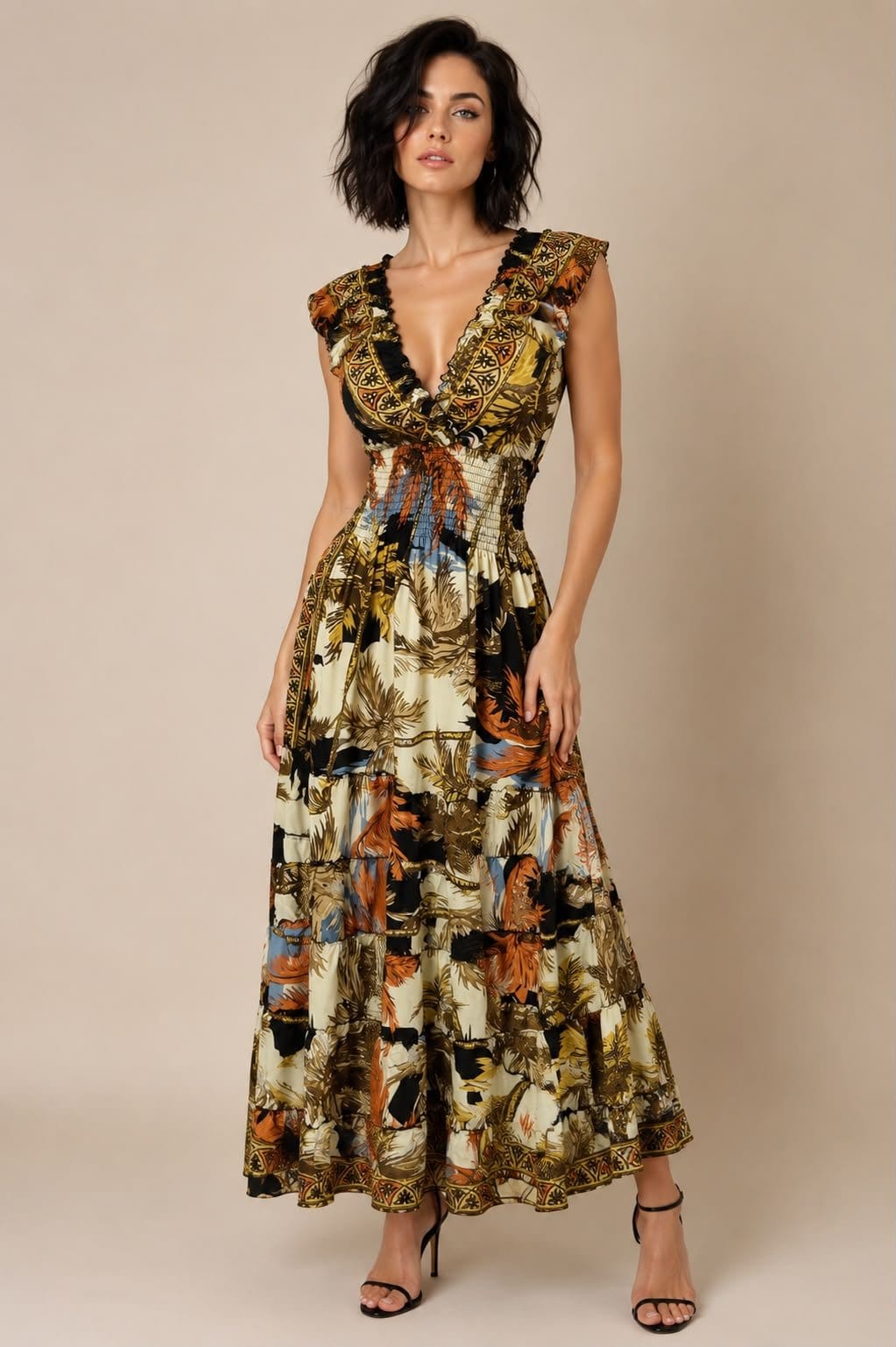 Dawn Petal Ruffle Sleeve Maxi Dress