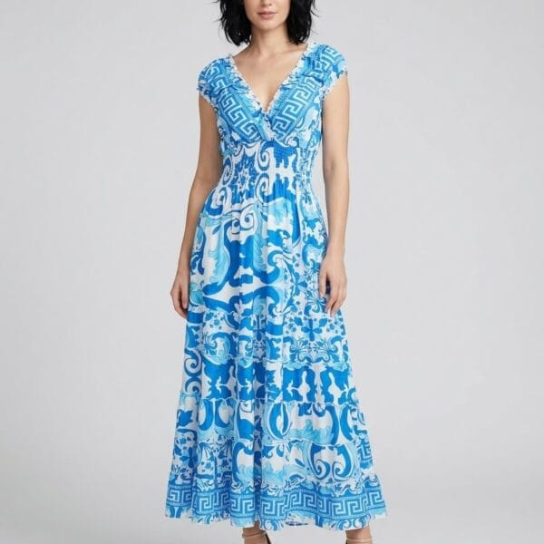 Fern Valley Ruffle Sleeve Maxi Dress