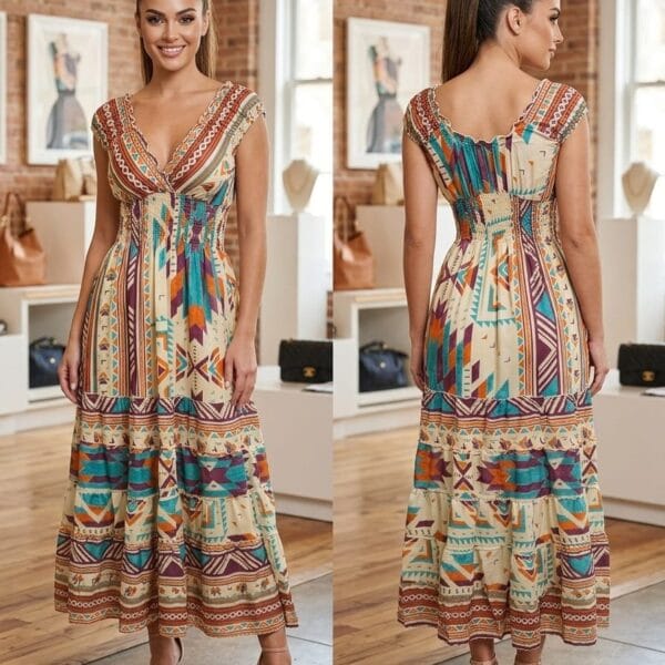Cobalt Sky Ruffle Sleeve Maxi Dress