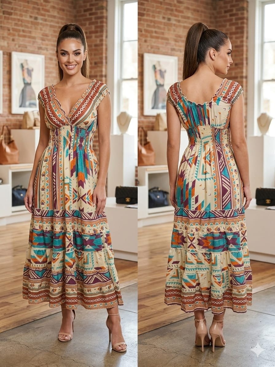 Cobalt Sky Ruffle Sleeve Maxi Dress