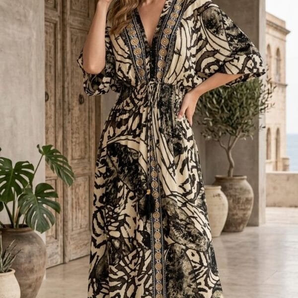 Luna Glow Kimono Maxi Dress