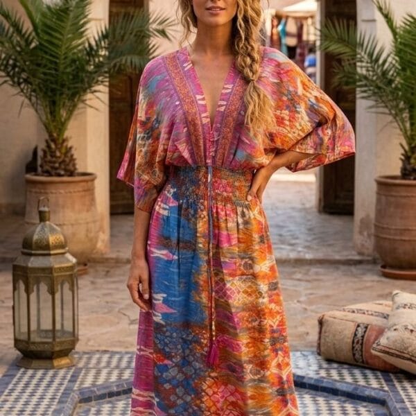 Wanderlust Blue Kimono Maxi Dress