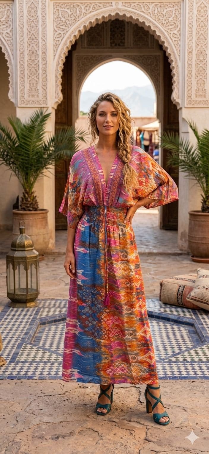 Wanderlust Blue Kimono Maxi Dress