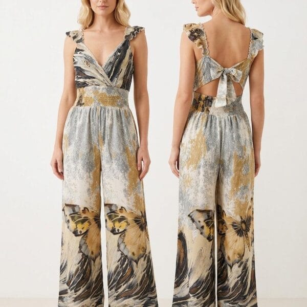 Cyprus Sage Ruffle Strap Jumpsuit