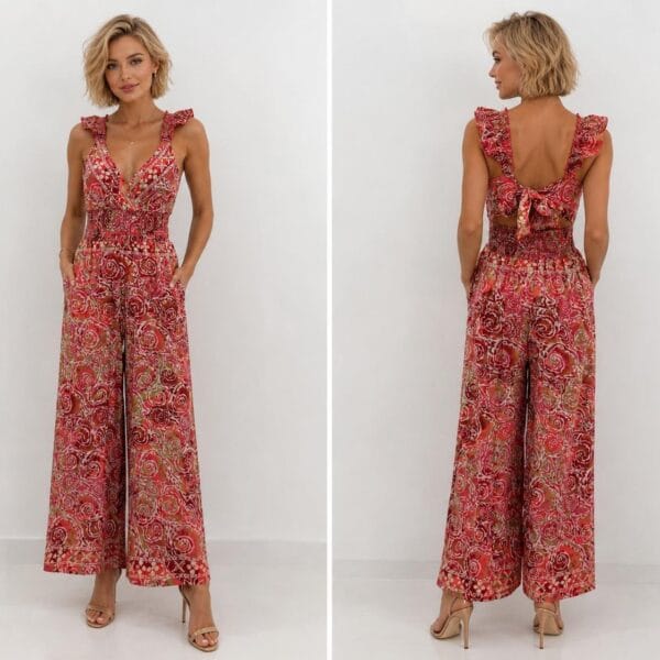 Sicily Lemon Ruffle Strap Jumpsuit