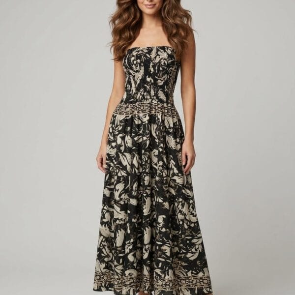 Koh Samui Strapless Tiered Maxi Dress