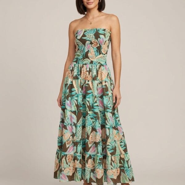 Fiji Paradise Strapless Tiered Maxi Dress