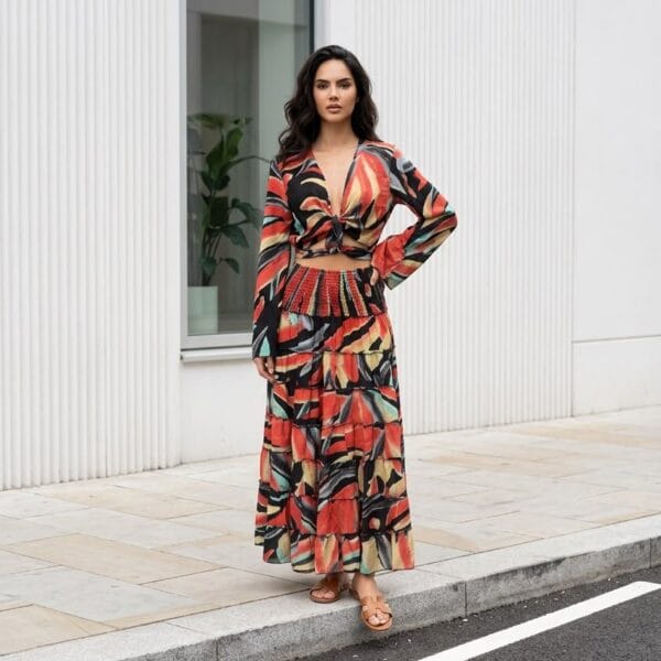 Bonaire Dusk Crop Top & Maxi Skirt Set