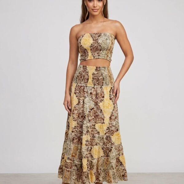 Atlantic Mist Tube Top & Maxi Skirt Set