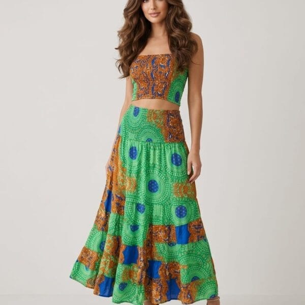 Adriatic Gold Tube Top & Maxi Skirt Set