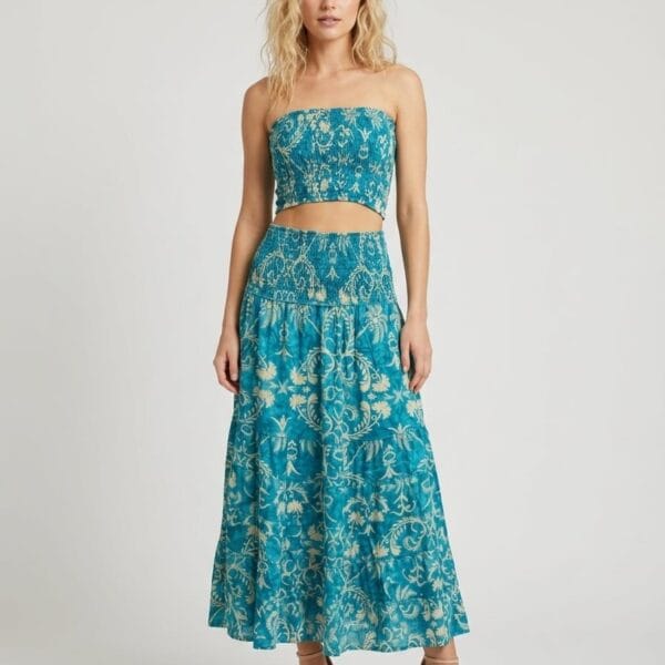 Savanna Gold Tube Top & Maxi Skirt Set