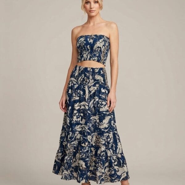Victoria Falls Tube Top & Maxi Skirt Set