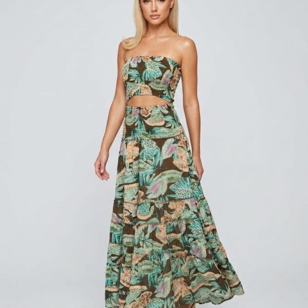 Amazon Emerald Tube Top & Maxi Skirt Set