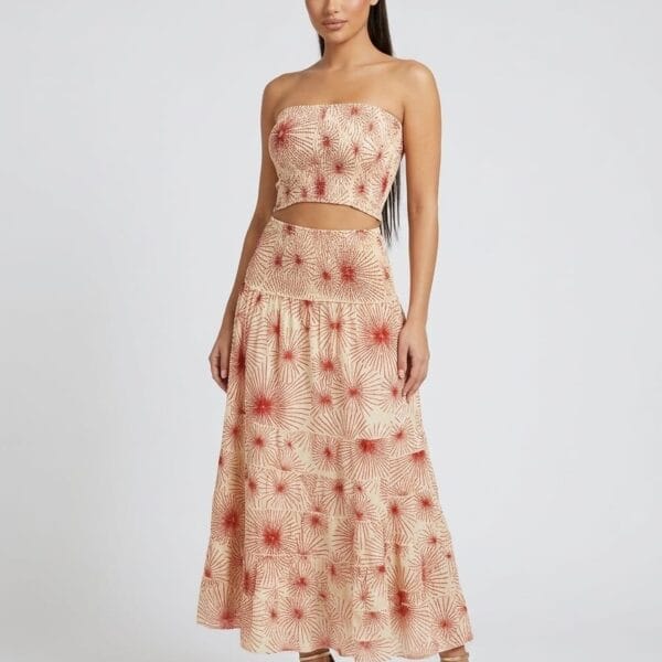 Andes Violet Tube Top & Maxi Skirt Set