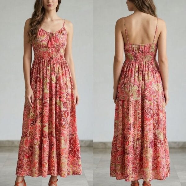 Peacock Isle Smocked Cami Maxi Dress