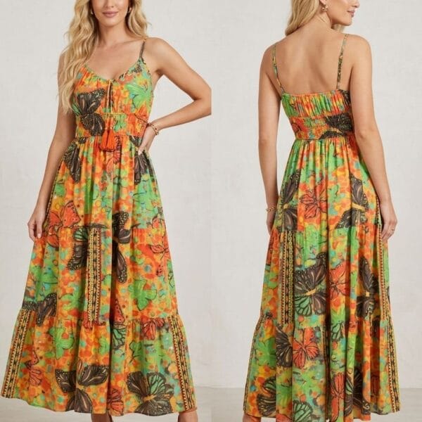 Bamboo Grove Smocked Cami Maxi Dress