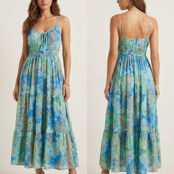 Lotus Pond Smocked Cami Maxi Dress