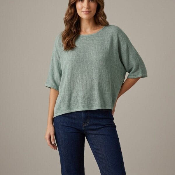 Sage Linen Everyday Oversized Top