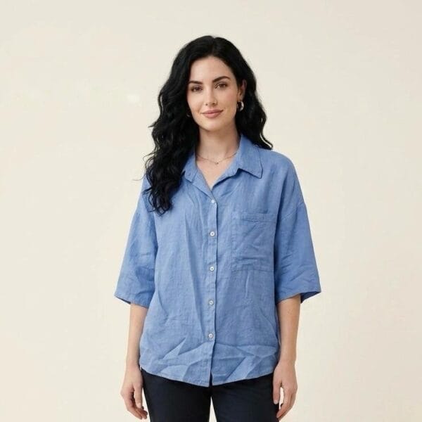 Periwinkle Linen Relaxed Shirt