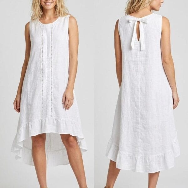 Amalfi Coast Linen Tie-Back Dress