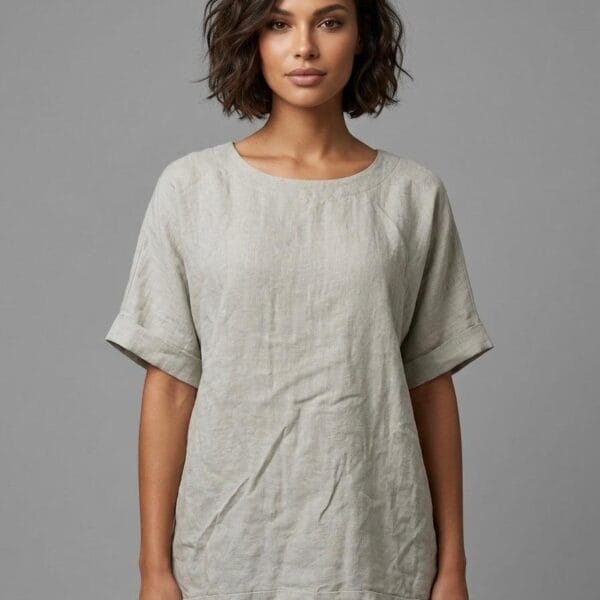 Linen Ease Relaxed Crewneck Tee