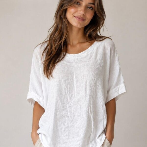 Amalfi Coast Linen Relaxed Tee