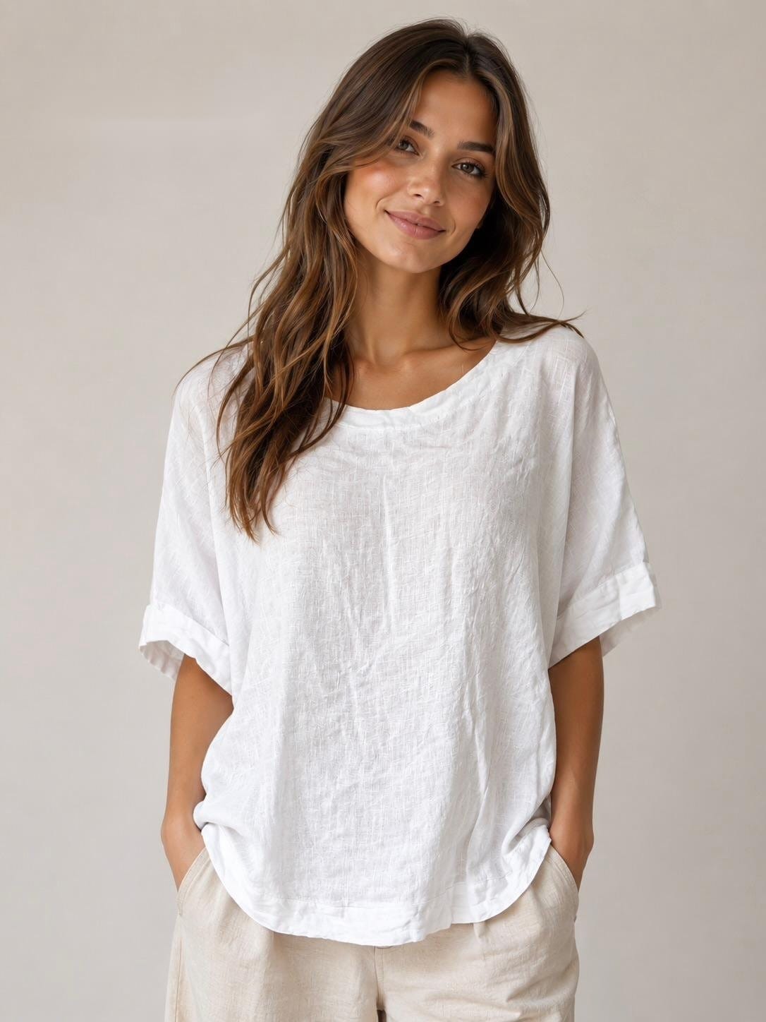 Amalfi Coast Linen Relaxed Tee
