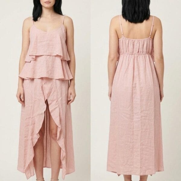 Blush Linen Layered Cami Dress