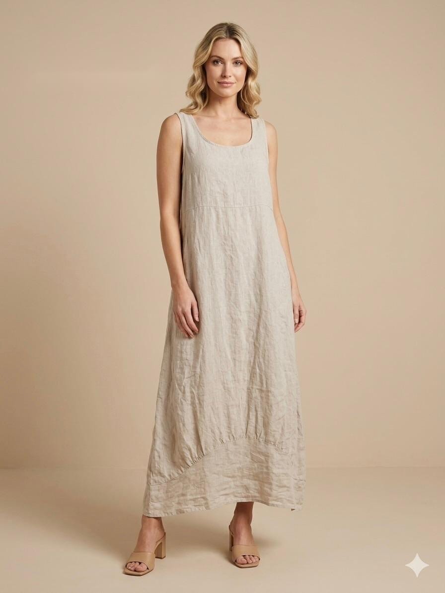 Alabaster Linen Relaxed Maxi Dress