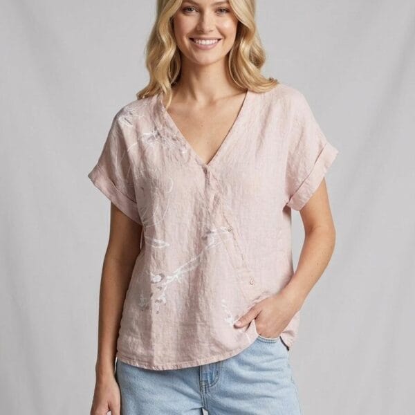 Watercolor Dream Linen Button Shirt