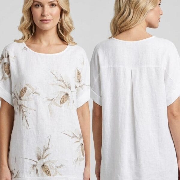 Wheat Field Linen Tunic Top