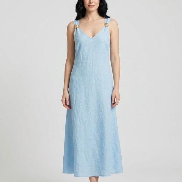 Chambray Dreams Linen Maxi Dress