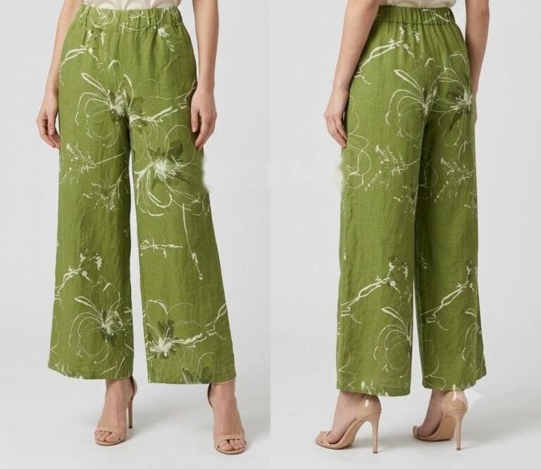 Olive Garden Sketch Wide-Leg Linen Trousers