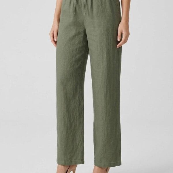 Sage Linen Drawstring Trousers