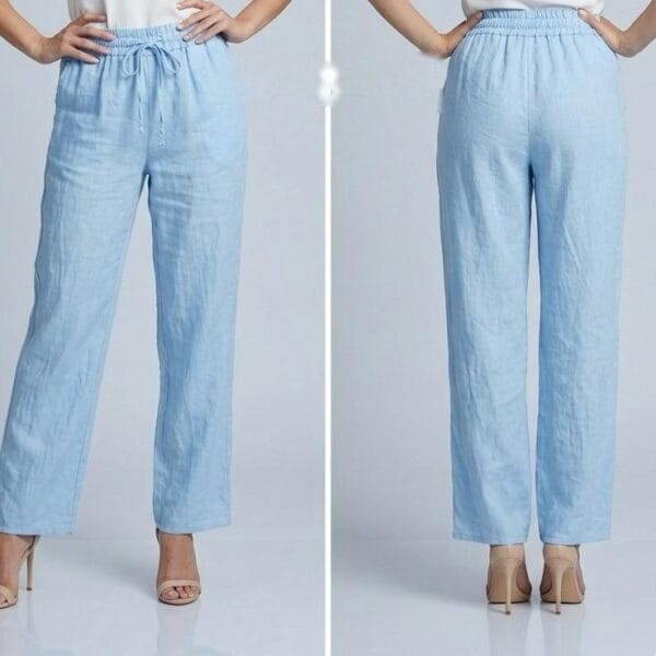 Cerulean Linen Palazzo Trousers