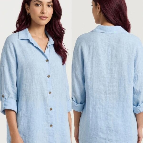 Coastal Breeze Linen Button-Down Shirt