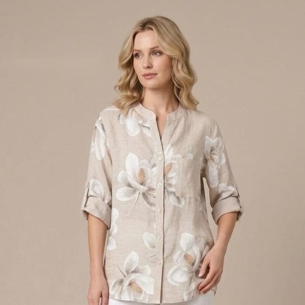 Magnolia Dream Linen Button Shirt