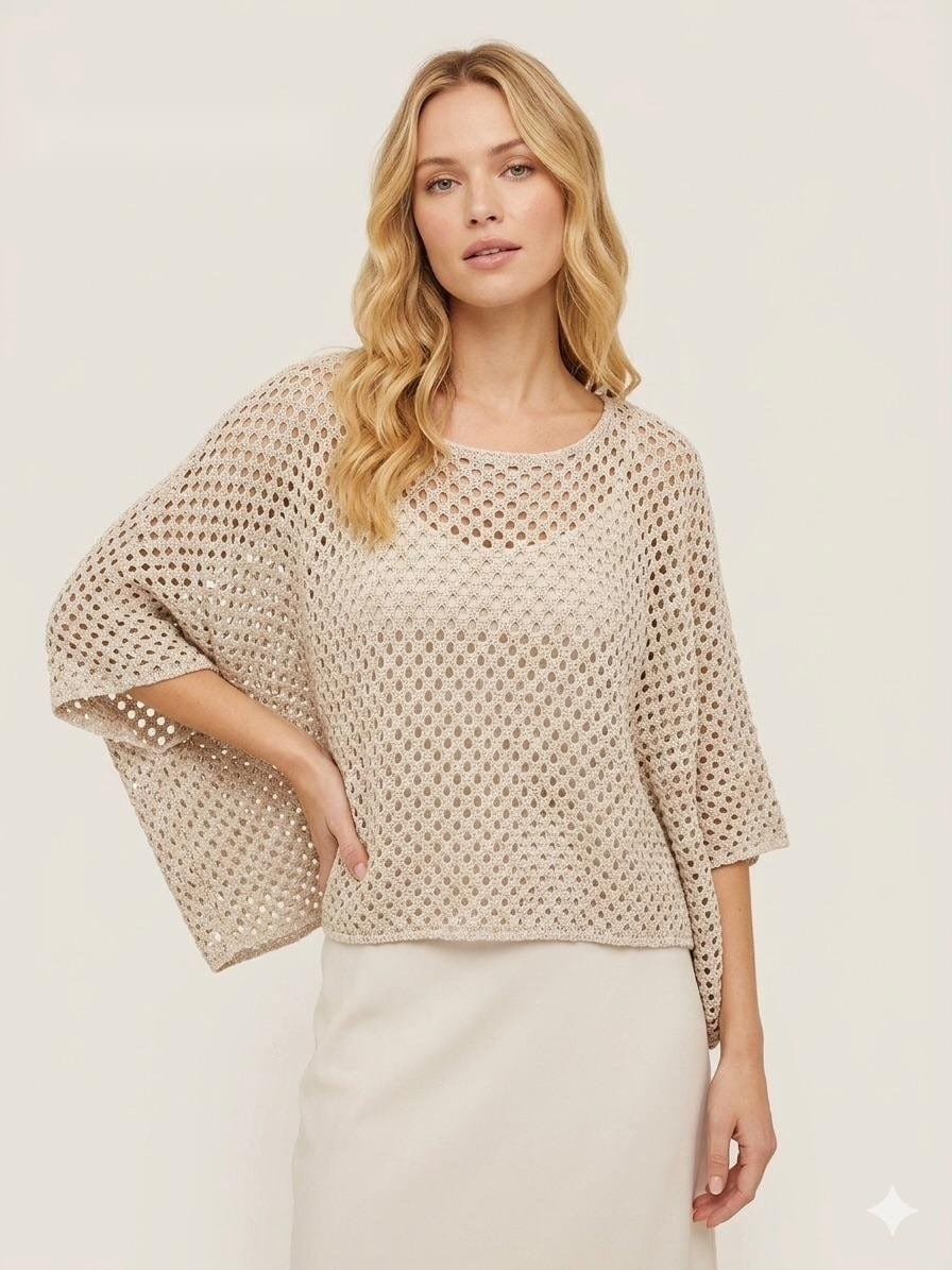 Amalfi Openwork Linen Pullover