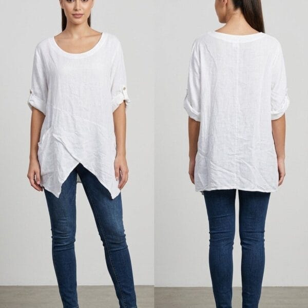 Coastal Linen Tunic in Ivory