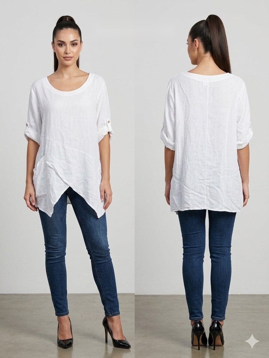 Coastal Linen Tunic in Ivory