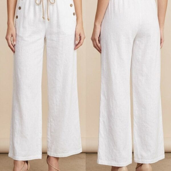 Amalfi Coast Drawstring Linen Trousers