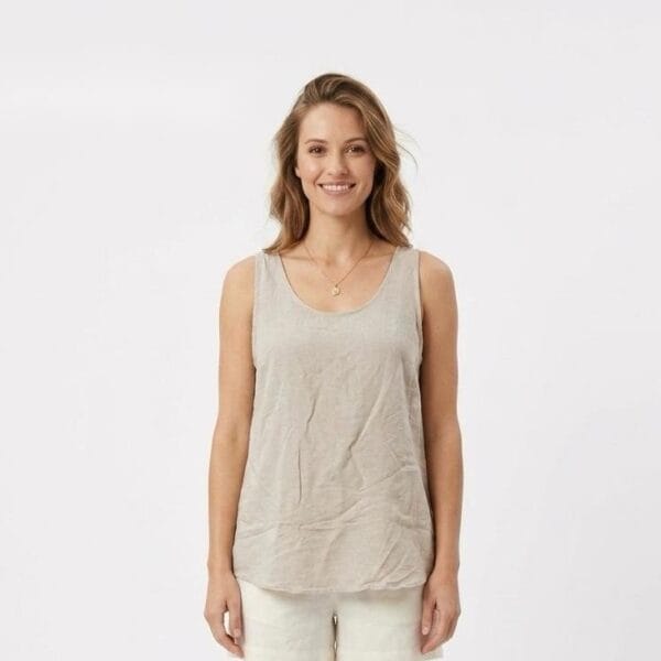 Oatmeal Linen Essential Tank