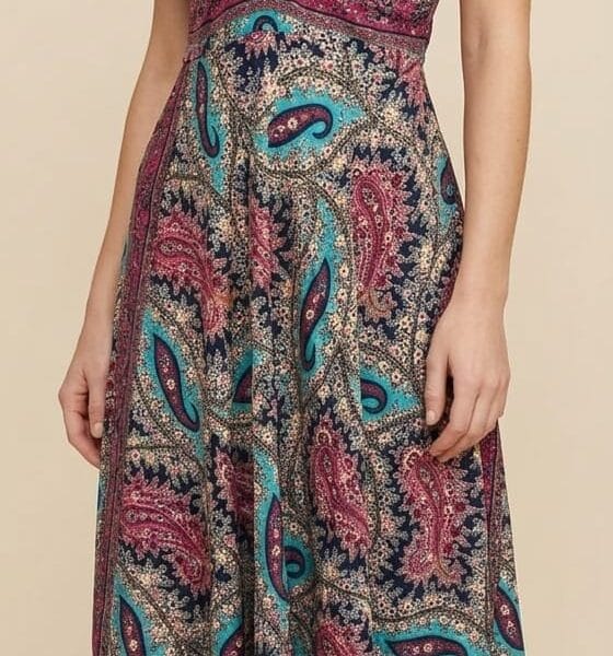 Teal Magenta Cold-Shoulder Maxi Dress